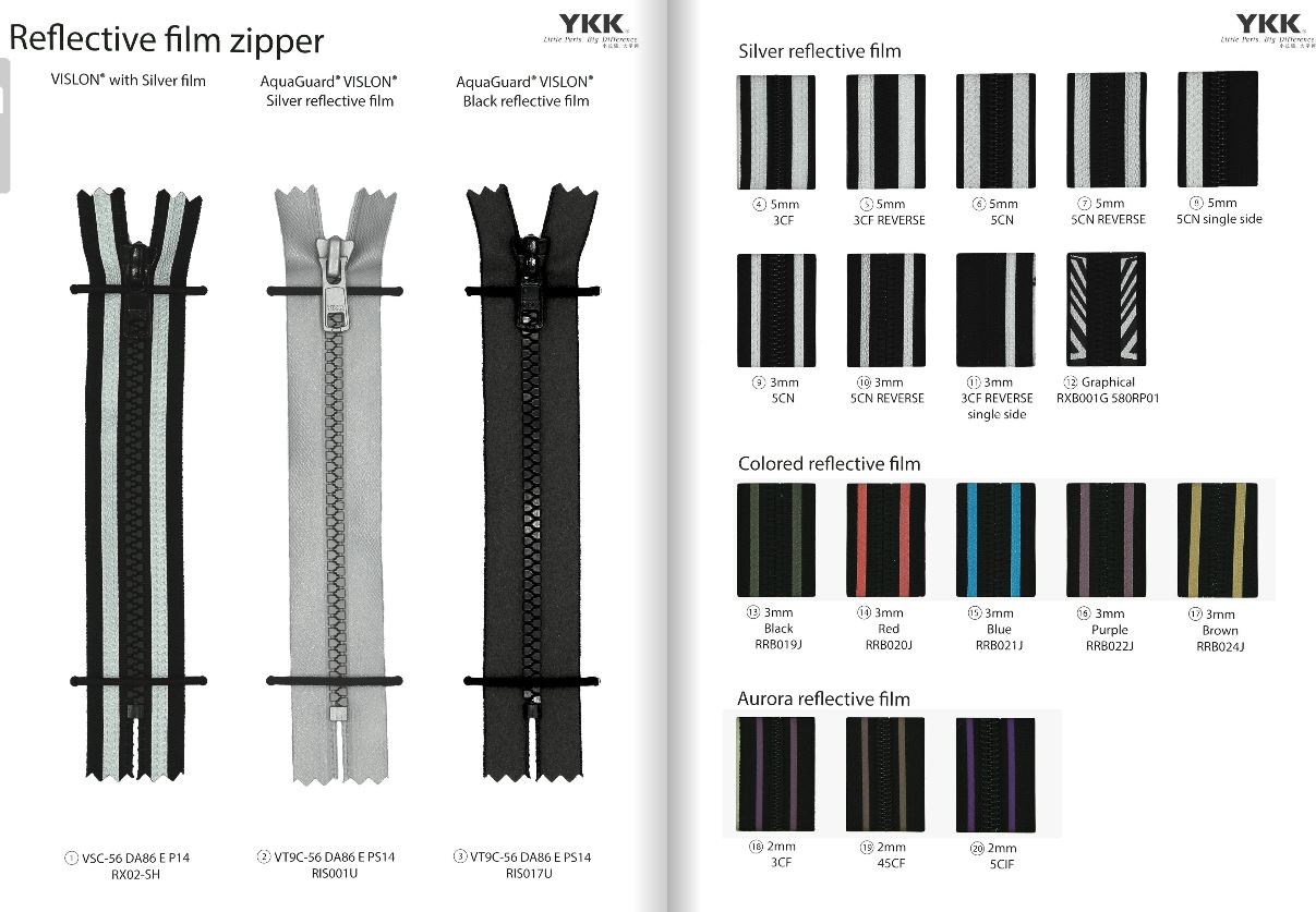 YKK Reflective film反光條拉鏈